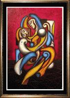 SOLD DANCING LOVE -- Cubism and Surrealism influenced, figural oil painting. MANIFEST MIND COLLECTION 2008