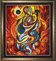 SOLD! FATE OF MAN --  A Cubism and Surrealism influenced, figural oil painting.  MANIFEST MIND COLLECTION 2008