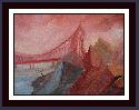 SOLD SAN FRANCISCO SUNRISE   -   Original surrealism, Oil Painting on canvas,  Contemporary Art